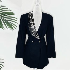Apart Vintage  black blazer. Rhinestone lapel.
